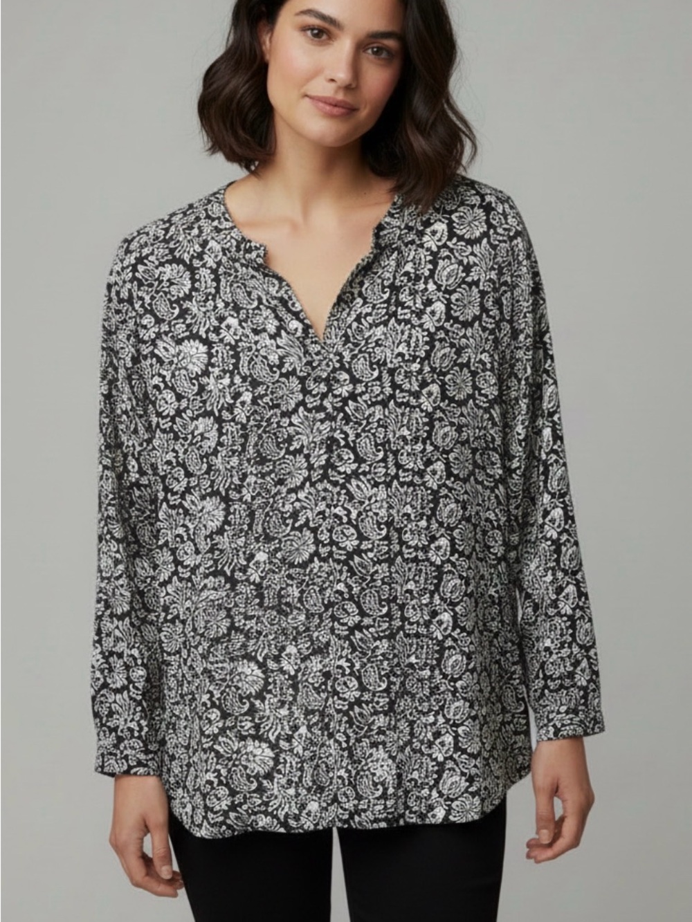 Liz Claiborne Floral V-Neck Blouse